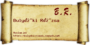 Bulyáki Rózsa névjegykártya