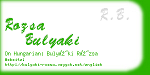 rozsa bulyaki business card